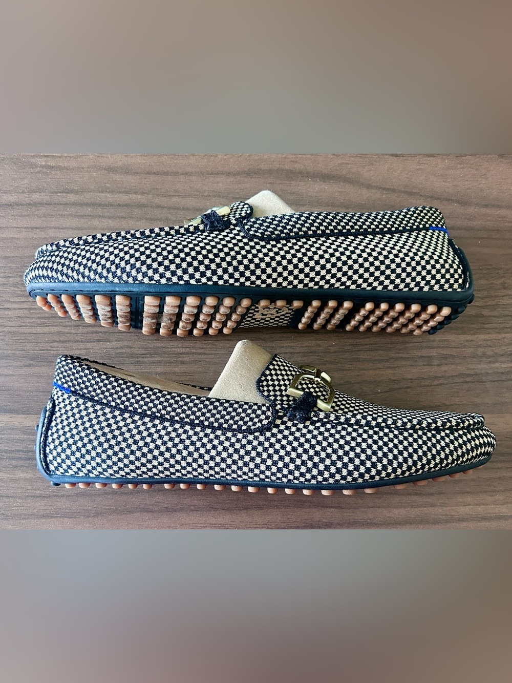 NWT Rothy's The Double Bit Driver Classic Micro Check Loafers Size 10 - Picture 7 of 8
